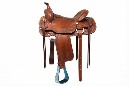 Horse Western 5" Wide Barrel Racer Engraved Aluminum Show Stirrups 51177v - color: Turquoise, size: 5" Width, 5" Height