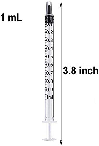 100PCS 1ml 1cc Syringe No Needle Plastic Syringe for Pets Oral, Refilling