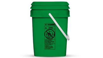 House Naturals 4 Gallon Square Food Grade Plastic Bucket with Lid, Made in USA (Pack of 2) BPA Free (Green) - color: Green