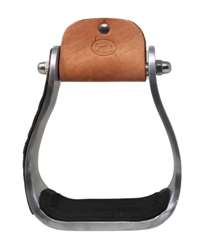 CHALLENGER Western Copper Cactus Engraved Turquoise Rhinestone Barrel Racing Aluminum Stirrups 51255