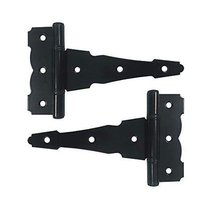 Nuvo Iron Black Decorative Ornamental Tee Hinge Set - Includes Handle, Hinges, Latch and Catch- 5"