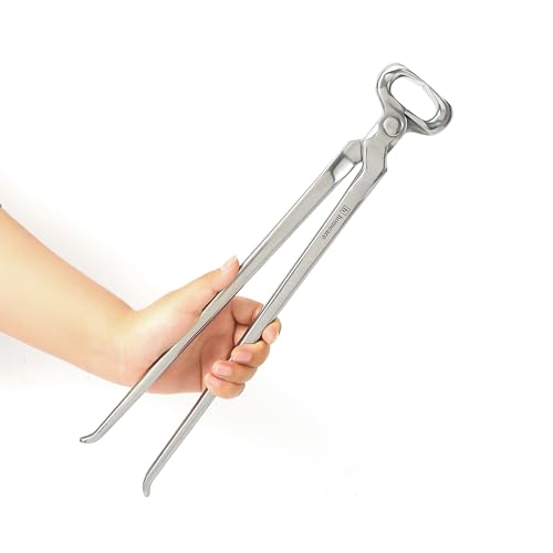14 Inch Farrier Hoof Nipper, Heavy Duty Chrome Vanadium Steel Hoof Trimmer with High Leverage & Ergonomic Grip for Horses, Ponies, Livestock