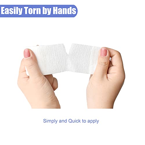 2 Inches Self Adhesive Bandage Wrap Cohesive Wrap, 9 Pack, White - color: White, size: 2 Inch