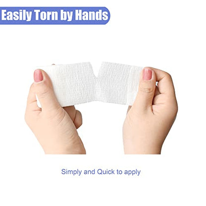 2 Inches Self Adhesive Bandage Wrap Cohesive Wrap, 9 Pack, White - color: White, size: 2 Inch