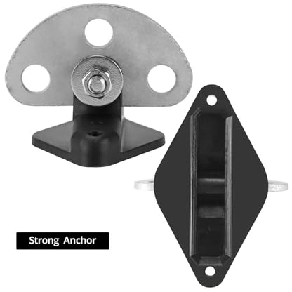 QWORK Electric Fence Gate Handle Set with Anchors, Insulators, and Screws - 2 Sets High Visibility, Easy to Use, Portable Fencing Kit