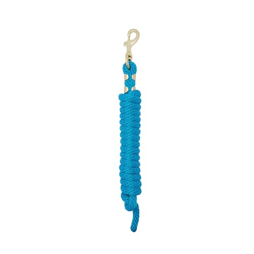 Weaver Equine 8' Horse Lead Rope with Brass-Plated Snap - color: Hurricane Blue