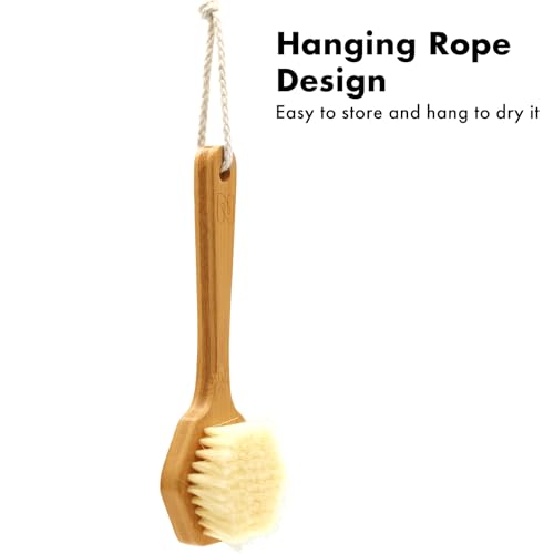 NORTHSONG Body Brush+Face Brush,Deep Cleaning Exfoliating Set,Gift Ready - size: 17.72 Inch back brush+face brush-2Packs