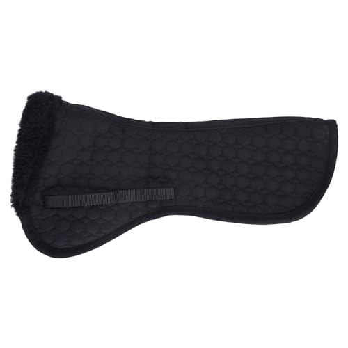 Dura-Tech Fleece Half Horse Saddle Pad | Customizable Comfort & Fit | Enhance Your Riding Experience - color: Black