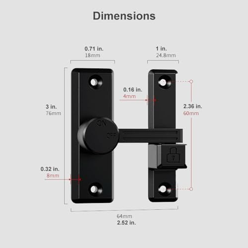 ETEKJOY Flip Latch Lock 90/180 Degree Left/Right-Opening Sliding/Swinging Door Lock Bolt for Home Security Gate Barn Garage Garden Fence Shed Window French Door (Black)