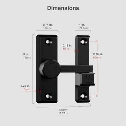 ETEKJOY Flip Latch Lock 90/180 Degree Left/Right-Opening Sliding/Swinging Door Lock Bolt for Home Security Gate Barn Garage Garden Fence Shed Window French Door (Black)