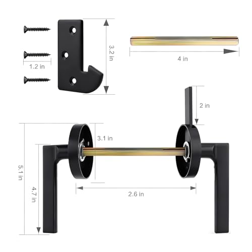 Double Sided Self-Locking Gate Latch-Heavy Duty Adjustable Stainless Steel Black, 2-in-1Door Handle&Two-Way Lock,WoodenFences,Pools,Gardens,Backyards,Barns(Applicable to The Left Side Door 1pack)