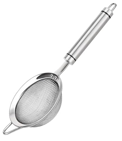 304 Stainless Steel Fine Mesh Strainers for Kitchen, Colander-Skimmer with Handle, Sieve Sifters for Food, Tea, Rice, Oil, Noodles, Fruits, Vegetable - size: 3.35 in Small