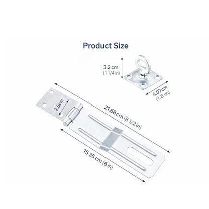 6 Inch Heavy Duty Safety Hasp Lock, 2Pk Thick Steel Barn Latch - color: Zinc Plated, size: 6 Inch