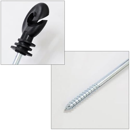 50x 5.9 Inch Electric Fence Wire Insulator Stand Off Screw in Insulator Fence Post Insulator Long Arm Wood Post Insulator for Tape Rope Electric Wire Animal Agricultural Garden Fence Black