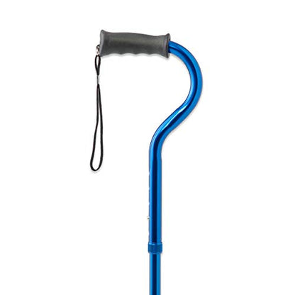 Medline Offset Folding Cane, 4-Point Base With Cushioned Gel Handle, Supports Up To 350 lbs, Blue - color: blue