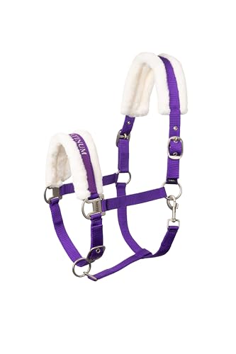 HORZE Howard Soft Fleece Horse Halter, Premium Padded Fleece Lining - color: Purple, size: Pony
