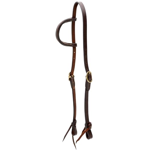 Jeffers LuxeLeather Heavy Oiled Leather Western Horse Headstall, Adjustable Harness Leather Bridle Tack for Riding, Training, Ranch, and Equestrian Use