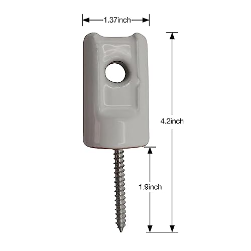 Electric Fence Insulator Porcelain Lag Screw Insulator - 25 Pack (25 Grey Porcelain Lag Screw Insulators) - style: 25 Grey White Porcelain Lag Screw Insulators
