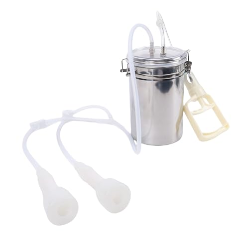 Manual Goat Milker, Suction Control, 2L Stainless Steel