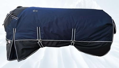 Majestic Ally 600 D Ripstop Nylon Horse Turnout Blanket, Waterproof, Heavyweight, Rain and Weather Resistant, 250 GSM (Navy Black, 78 - Inch) - color: Navy Black, size: 78 - Inch