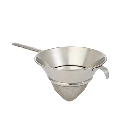 Restaurantware Chinois Strainer 1 Count 10.2" Stainless Steel Bouillon Cone with Extra Fine Mesh China Cap Strainer for Sauces, Stocks, Soups, Broths, Sifting, Sieving, Professional Kitchen Tools - size: Bouillin / Chinois, Extra Fine Mesh-10 1/4"