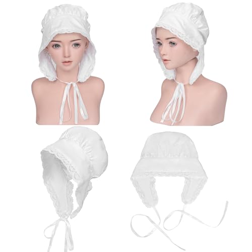 Adult Shepherdess Costume Set with Bonnet White Stockings With Blue Bow Plush Sheep Bag Shepherd's Crook (Bonnet+Stockings+Sheep Bag+Sheephook)