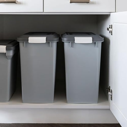 IRIS USA Dog Food Storage Container, 2-Pack, Up to 30 lbs, Gray/Dark Gray - color: Dark Gray, size: 30 lbs - 2 Pack