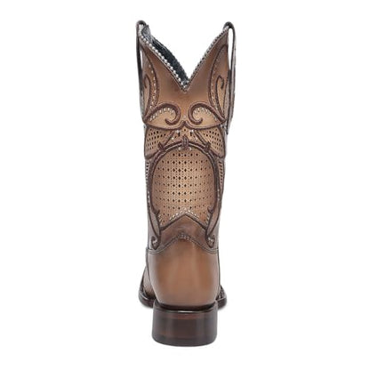 Cuadra Rodeo Western Boot Women Honey Leather Square Toe - size: 7.5
