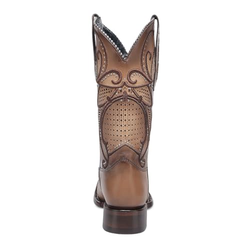 Cuadra Rodeo Western Boot Women Honey Leather Square Toe | Riding Boots - size: 9
