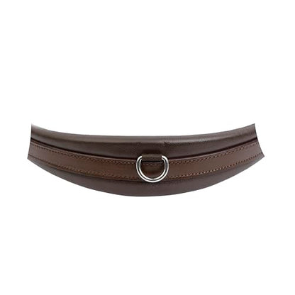 Contoured English Chafeless Girth Black Brown 46" / 48" / 50" / 52" / 54"/ 56" - color: Brown With Matching Elastic, size: 54"