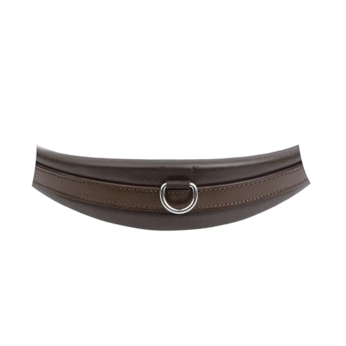 Contoured English Chafeless Girth Black Brown 46" / 48" / 50" / 52" / 54"/ 56" - color: Brown With Matching Elastic, size: 46"