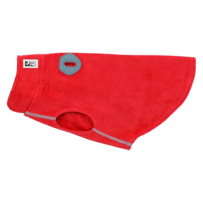 RC Pets Baseline Fleece | Lightweight 4-Way Stretch Dog Sweater | Everyday Warmth & Comfort | Size 18 Red/Grey
