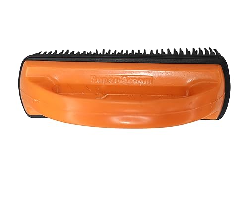 Grewal Equestrian Super Groom Saddle Pad Cleaning Brush (Orange) - color: Orange