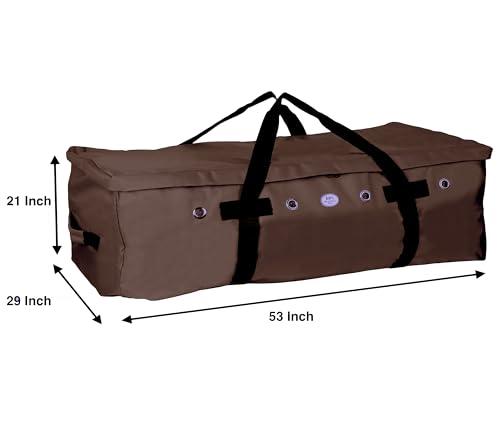 Majestic Ally 1200 D Nylon Fabric Large 44” x 20” x 16” and Extra Large 52" x 27" x21" Heavy-Duty Hay Bale Storage Bag (Brown, X-Large)