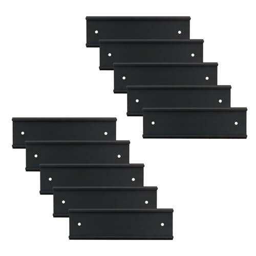 Antrader 10Pcs Name Plate Holders,Aluminium Alloy Name Plates,Black,2"×8" - color: Black,10pcs