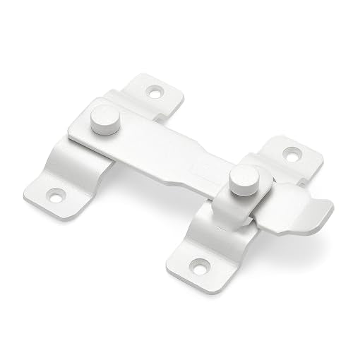 2 Packs Matte White Barn Door Latches，4.33”x 3.23” Flip Door Latch - color: Matte White_2 Pack