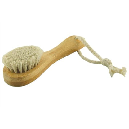 2 Pack 6" Bamboo Handle Dry Facial Cleansing Brush with Natural Soft Horsehair Bristles, Face Brush Cleanser Skin Care Exfoliating Brush Scrubber.