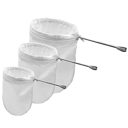 Ultra Fine Mesh Strainer Bag with Zipper,Food Grade Filter Bag,Strainers Fine Mesh with Reinforced Frame and Sturdy Handle,Nut Milk Bags,for Coffee,Milk,Oil,Juice（Mix） - size: Mix