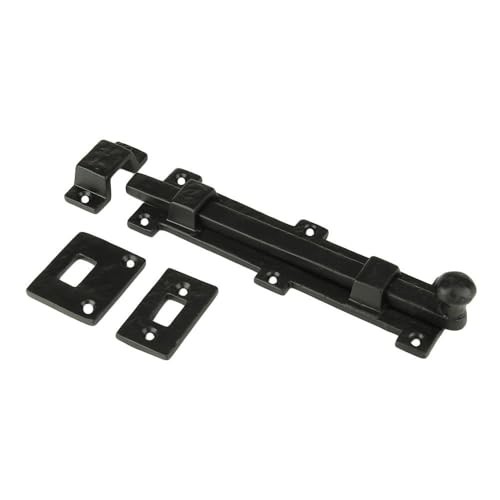 Black Powder Coat Iron Surface Slide Bolt, Finish Ideal for Doors/Gates/cabinets