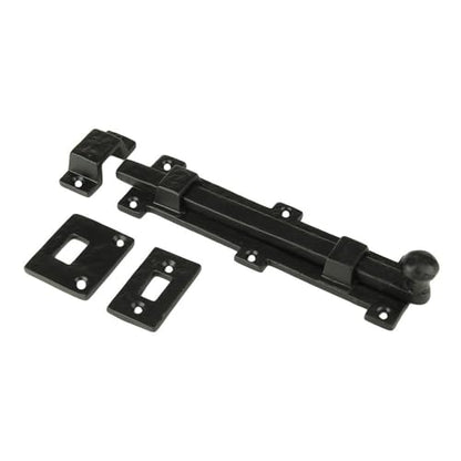 Black Powder Coat Iron Surface Slide Bolt, Finish Ideal for Doors/Gates/cabinets