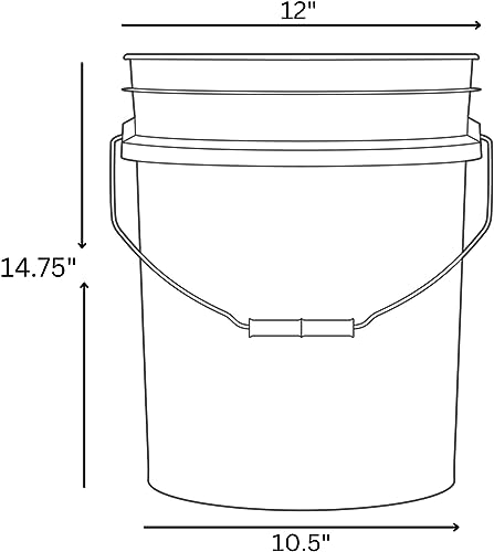 House Naturals 5 Gallon Food Grade Plastic Bucket with Air Tight Screw on Lid Made in USA Container (Yellow Bucket with Aqua Lid) - color: Yellow Bucket With Aqua Lid
