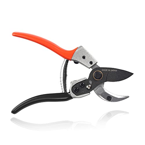 TONMA Anvil Pruning Shears [Made in Japan] Professional 8 Inch Heavy Duty Garden Shears Secateurs with Ergonomic Handle, Hand Pruners Gardening Hedge Trimmer Branch Clippers for Plants - style: Anvil Pruning Shears (Orange)