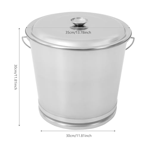 20L Stainless Steel Milk Pail Bucket with Lid, Large Capacity Milk Can Soup Bucket with Portable Handle, for Coffee, Tea, Water, Rice, Sands (20L) - size: 20L