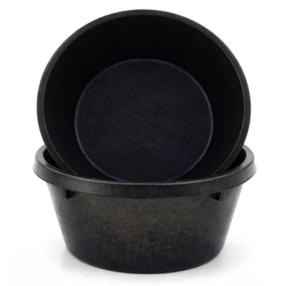 Sadnyy 2 Pcs 1.06 Quart/ 0.26 Gallon Rubber Feeder Pan Horse Feed Bucket - size: 1.06 Quart/ 0.26 Gallon