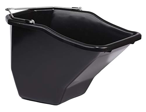 Little Giant® Plastic Better Bucket | Horse Feed Bucket | Ergonomically Designed | Flat Back Bucket | Made in USA | 20 Quarts | Black - color: Black, size: 20 Quarts