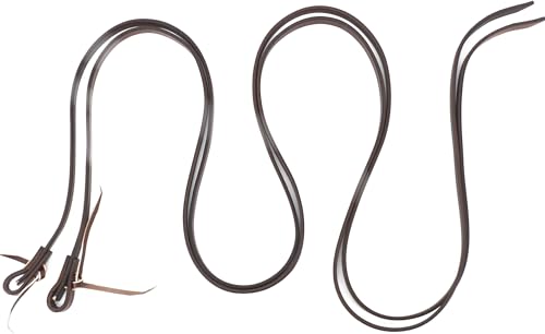Jeereal Leather Split Reins, Heavy Oil Weighted,Broken in,Supple Ranch Reins for Western Horse ProTack, 5/8" x 8'