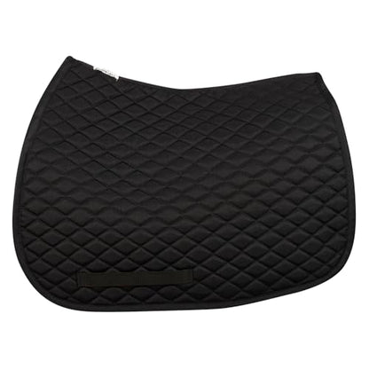 TuffRider Basic Pony Saddle Pad – Diamond Quilted, Flannel Lined, Breathable Schooling Pad for Horses - color: Black