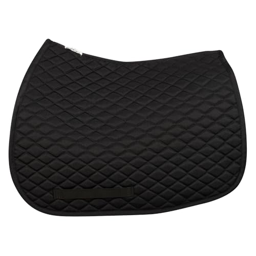 TuffRider Basic Pony Saddle Pad – Diamond Quilted, Flannel Lined, Breathable Schooling Pad for Horses - color: Black