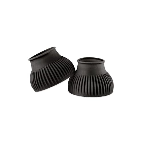 SmartEquine Horse Bell Boots, Pair (2), Large (L), Black - size: Large