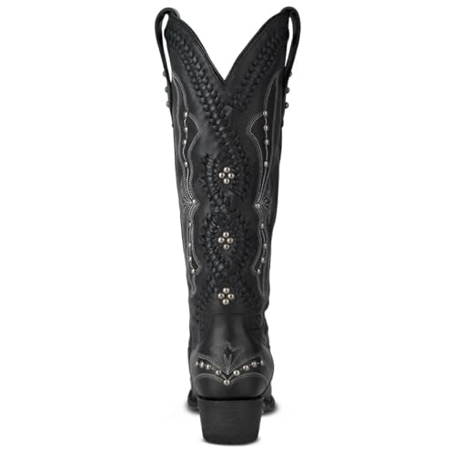 Yolkomo Cowboy Boots for Women Knee High Western Cowgirl Boots - color: Black, size: 5